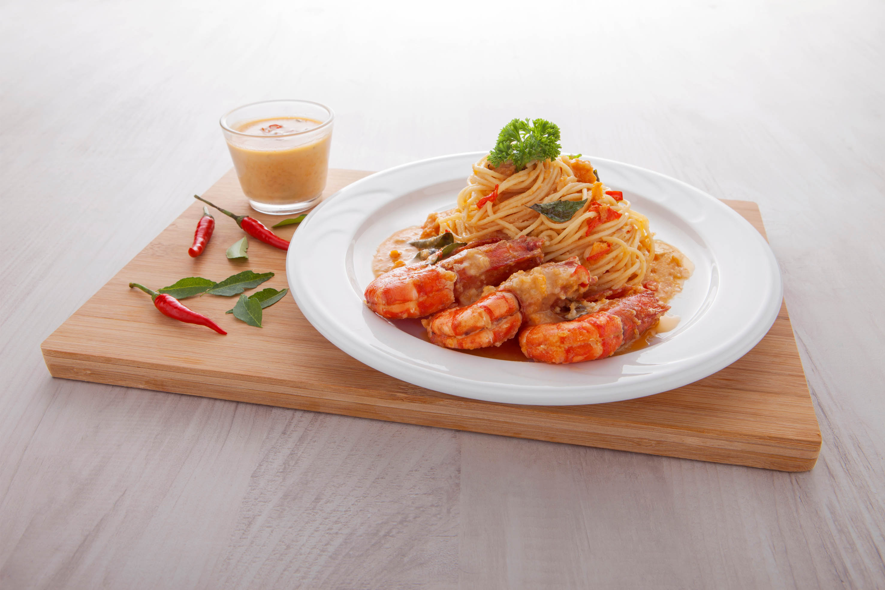 Pasta Telur Masin dengan Udang