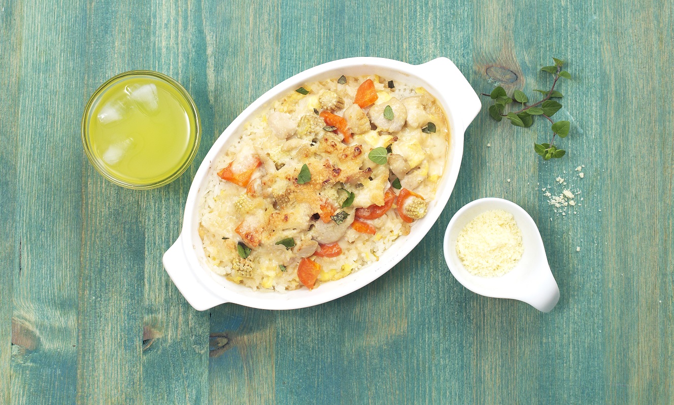 Portuguese Baked Chicken Rice with Cheese